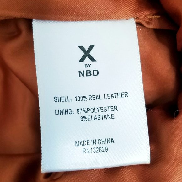 X by NBD Womens Suede Leather Mini Skirt Studs Brown 6 - Picture 8 of 8